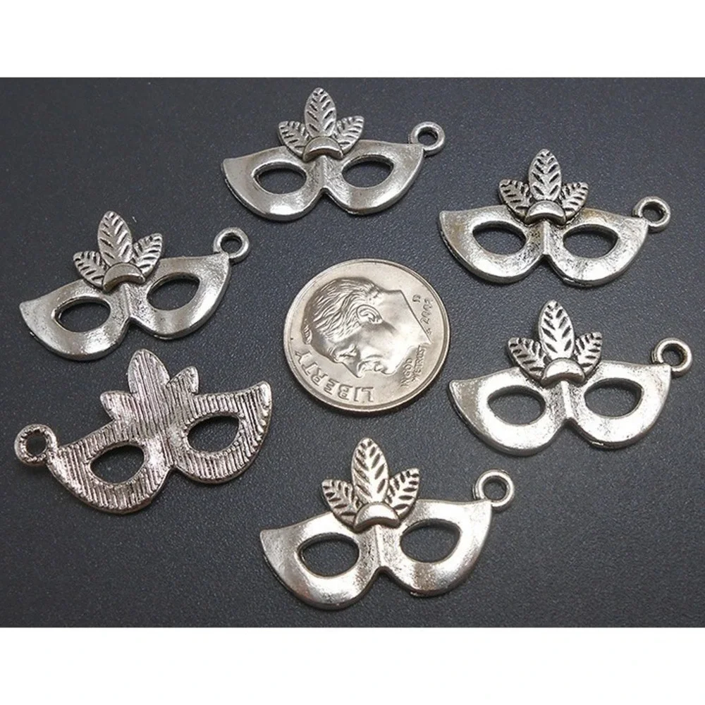 8pcs Masquerade Mask Charms, mardi‎ gras party, jewelry making supplies